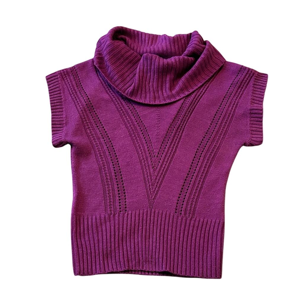Candie's Vibrant Purple Knit Woman's Large Sweater Vest